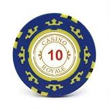 CGS Casino Royale Premium Poker Chips (50-Pack) Heavyweight 14-Gram Clay Composite ($10 Blue)