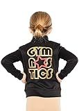 STRETCH IS COMFORT Girl's Gymnastics Black Jacket|Gold Coral Small