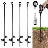 18'' Ground Anchors Heavy Duty for High Winds - Earth Stakes Screw-in Shed Kit for Mobile Homes, Swing Sets, Tents, Carports, Gazebos and Hurricane Tie-Downs Anchor