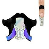 100pcs Nail Form Sticky Nail Forms for Builder Gel Reusable Sturdy Nail Extension Forms Nail Forms for Acrylic Nails Builder Gel Nail Forms, Self-Adhesive Paper Nail Forms Molds Builder NTF050-100pc