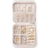 VLANDO Bridesmaid Proposal Gifts - Travel Jewelry Case, Small Travel Jewelry Organizer Box for Girls Women - White