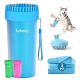 Kabetig Dog Paw Cleaner Kit for L/XL Dogs - Quick Clean No Full Bath, 2-in-1 Paw Wash Cup with Detachable Silicone Brush Head, Includes Bath Brush & 3 Absorbent Towels, Blue