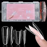 SUTOKAKA 180Pcs Sandwich Polygel Nail Form Kit 15 Sizes Reusable Almond Nail Extension Mold Builder Gel Dual Forms with Tools for Beginners, No Paper Forms Needed