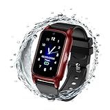Fajocru Fall Detection Smart Watch for Seniors with GPS Tracking, SOS Alert & HD Video Call, Waterproof Fitness Tracker for Dementia/Alzheimer’s, 4G Safety (Red)