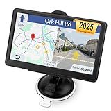 Car GPS Navigator for Truck RV, Car GPS Navigation with 2025 Maps, 7 inch Touchscreen Truck GPS Navigation System, Lifetime Free Updates, RV Vehicle GPS for Trucker with Speed Warning, Voice Guidance