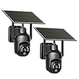 Tefrio No WiFi Security Camera with Built-in 4G LTE SIM Card, Cellular Security Camera Support Unlimited Data Plan, 2K Color Night Vision, 360° Live View, Real-time Alerts, Solar Powered for Outdoor