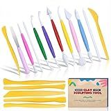 DUGATO Clay Sculpting Tools (17pc Set) - Double-Sided Plastic Modeling Kit for Polymer Clay, Pottery, Fondant & Cake Decorating - Art & Craft Supplies for Beginners & Artists