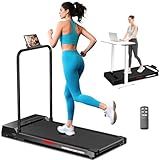 AoraPulse Walking Pad with Handle Bar, Under Desk Treadmill for Home, 2.5HP Portable Walking Pad Treadmill, 2 in 1 Foldable Treadmills for Home and Office 300 lbs Weight Capacity