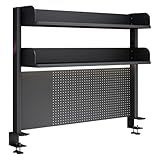 Clamp On Desk Organizer Shelf Privacy Panel for Gaming Desk Desk Extender Pegboard Workstation for Home Desk Organization 23.6/31.5/39.3in Desk Pegboard Includes 20 Accessories Black(80cm/31.5in)