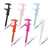 6 Pcs Brow Caliper Brow Mapping Ruler Tool Eyebrow Measuring Ruler Mini Vernier Caliper Double Scale Plastic Sliding Gauge Ruler for Microblading Brow Eyebrow Skin Artists DIY Crafts