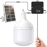 Solar Shed Light Indoor Outdoor, 6500K Daytime Available Pendant Light with Pull String, Power Display & Mode Indicator, IP65 Waterproof Solar Lights with 3 Lighting Modes for Garage Gazebo - 1 Pack