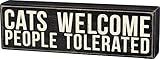 Primitives by Kathy 35175 Classic Box Sign, Cats Welcome