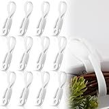 Fiada 12 Pcs Christmas Garland Hanger for Mantle Cord Bundlers Cord Organizer for Appliances, Self Adhesive Kitchen Sticky Silicone Holder Organizer for Christmas Wreath Fireplace(White)