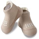 Hstyle Baby Walking Sock Shoes Toddler Infant Slippers Brown 12-18 Month
