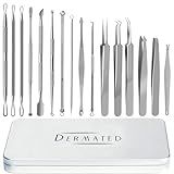 [16 Pcs] Blackhead Remover Tools 2025 Latest Pimple Popper Tool Kit | Stainless Steel Professional Pimple Extractor Tool Kit for Blackheads, Blemish, Comdone, Acne, Zit, and Whiteheads for Face & Nose
