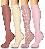 4 Pairs-Compression Socks for Women&Men Circulation-Best Support for Nurses,Running,Athletic