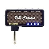 SONICAKE Guitar Headphone Amp Mini Guitar Headphone Amplifier US Classic Rechargeable Plug-in Pocket Bedroom Overdrive Reverb Effects