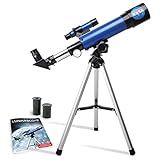 NASA Lunar Telescope for Kids – 90x Magnification, Includes Two Eyepieces, Tabletop Tripod, and Finder Scope- Kids Telescope for Astronomy Beginners, Space Toys, NASA Gifts (Amazon Exclusive)