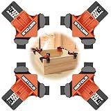 WETOLS Corner Clamp for Woodworking, 90 Degree Right Angle Clamp, Wood Clamps, 4Pcs Adjustable Spring Loaded Woodworking Clamp, Gifts for Him, Birthday Gifts for Men, Photo Framing, Orange