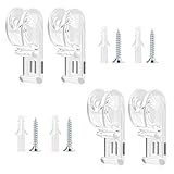 8 Pcs Curtain P Clip Blind Cord Holder Roller Shade Clear Saftey Chain Retainer and Cord Guide Fixation Hook Bead Chain Tension Device with Screws for Roller Vertical and Roman Shades