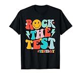 Groovy Rock The Test Testing Day Motivational Students Kids T-Shirt