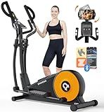 pooboo Elliptical Machine, Elliptical Exercise Machine with 16-Level Resistance& Hyper-Quiet Magnetic Driving System, Elliptical Machine for Home with LCD Monitor&15.5IN Stride, 350LBS Weight Capacity
