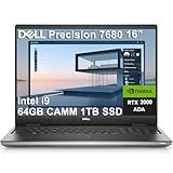 Dell Precision 7000 7680 Mobile Workstation Laptop (NVIDIA RTX 2000 Ada 8GB, 16" FHD+, Intel Core i9-13950HX (> Ultra 7-165H), 64GB LPCAMM2 DDR5, 1TB SSD) Pro Max for Engineers, Designers, Win 11 Pro