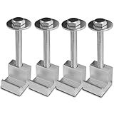 Hirificing 4PCS Truck Tool Box Mounting Kit, J Hook Truck Crossover Tool Boxes for Bed of Truck Aluminum Pickup Toolbox Rail Mounting Kit for Fix Tool Boxes Tie Downs Comes With Fastening Nuts(Silver)