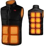 SNZ Heated Vest for Men and Women (Without Battery Pack), 12 Heating Zones 3 Heat Levels Electric Warming Vest, Waterproof Windproof Heated Jacket for Outdoor, Work, Camping