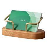 muso wood Cherry Business Card Holder for Desk, 1 Pack