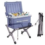 Ablazer Folding Cooler Stand Frame with Carry Bag, Anti-Slip for Camping Hiking BBQ Cooking Picnic Outdoor, Light Weight Foldable Fridge Ice Box Holder, Portable Luggage Stand, 19.7" x 13" x 13.4"