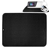 FWUNYVN CPAP Silicone Protector Mat, Waterproof Mat,Shock Absorption Nightstand Protector Mat Reducing Noise, Non-Slip Protective Pad Ensure CPAP Machine Stays Stable On CPAP Nightstand,Black