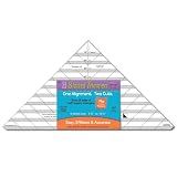 Cleary Perfect Slotted Trimmer A2 by New Leaf Stitches – Quilting Ruler Template and Stencil for Cutting All Sides of Larger Half Square Triangles – 6 Slotted Sizes 5.5 Inch to 10.5 Inch
