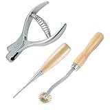 Bluemoona 3 Pcs - Pattern NOTCHER 45N Professional Designer Punch 1/16" (W) X 5/16" (L) Pattern Stitch Wheels AWL