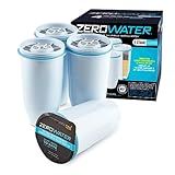 ZeroWater Official Replacement Filter - 5-Stage 0 TDS Water Filter Replacement IAPMO Certified to Reduce Lead, Chromium, and PFOA/PFOS 4-Pack