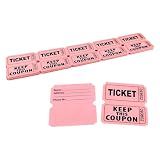 100 Pairs Raffle Tickets, 50/50 Double Ticket Coupons for Lottery, Events, Class Reward, Events (Pink, 100 Pairs)