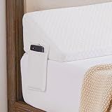 Homemate Queen Size（60"x10"x6"） Bed Wedge Pillow Stopper - Bed Gap Filler(0-8") - Headboard Pillow - Triangle Bloster Pillow Wedge - White