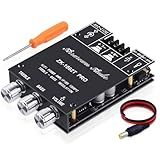 ARRAROWN ZK-1002T PRO 2.0 Channel Bluetooth 5.0 Amplifier Board 200W HiFi Subwoofer Audio AMP with Treble and Bass, BT USB and AUX Inputs, DC 12-24V 2.0 Channel Stereo AMP Module for DIY Speakers