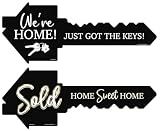 Real Estate Double-Sided Social Media Photo Marketing Tool – Lightweight Corrugated Plastic Key – Perfect Realtor Branding & Client Photos (We're Home! / Sold, Pack of 1)