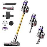 Cordless Vacuum Cleaner, 580W 48KPA 65Mins Self-Standing Vacuum Cleaners for Home, Stick Vacuum Cordless with Wall Mount Charging, LED Display, Upgraded Roller Brush for Carpet,Pet Hair,Hardwood Floor