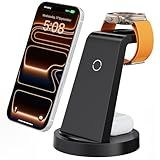 Anlmz 3 in 1 Charging Station for iPhone, Wireless Charger for iPhone 17 16e 16 15 14 13 12 11 X Pro Max & Apple Watch - Wireless Charging Station for AirPods 4 3 Pro