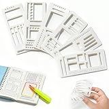 Elempony 6-Pcs Planner Stencils Set – Reusable Planning Templates, Calendar & Checklist Stencil for Dot Grid Journals, Daily Layouts and Bullet Journaling