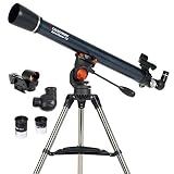 Celestron AstroMaster 70AZ Refractor Telescope for Moon & Planet Viewing | Fully Coated Glass Optics, Crisp Moon & Planetary Views, Alt-Azimuth Mount with Easy Manual Controls, Beginner Friendly