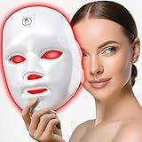 gelpal 7-1 Colors Red Light Therapy For Face，LED Facial Skin Care Mask,Red Light Mask for Face, LED Facial Mask Light,Salon or Home,White.