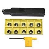 GBJ SRDPN2020K10 (20mm*125mm) + RPMT10T3 45° Lathe Turning Holders Lathe Turning & Profiling Tool Holder for Round Carbide Inserts RPMT10 RPMT08 (SRDPN2020K10 + R5 Inserts)