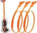 Forlivese 3 Pack 25 Inch Drain Snake,Drain Clog Remover,Sink Snake for Sewer Kitchen Sink Bathroom Tub Toilet Clogged Drains Relief Cleaning Tool