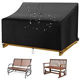 DSWCKNVK Outdoor Glider Bench Cover,Suitable for Glider Bench for Outside Patio,2-Person Patio Glider Rocking Chair Cover,420D Waterproof Oxford Cloth,Sunshade Rainproof (Black,52 * 30 * 24/35in)