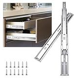 20 inch Drawer Slides 4 Pairs (8pcs) Soft Self Close Full Extension Ball Bearing Drawer Rails Side Mount Metal Dresser Runners for File Cabinet Trash Can Kitchen Wardrobe Glides 20" 100 LB Capacity
