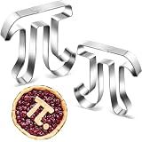 Silifine 2 Pcs Large Pi Cookie Cutters, 2.76'' Pi Day Pi Symbol Cookie Cutter Stainless Steel Math Gifts for Pi Day, Baking Cookie Pastry Sandwich Party Supplies