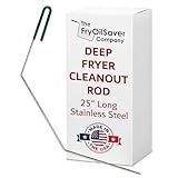 25" Deep Fryer Cleanout Rod – Angled Shaped & Declogger Goofer Commercial Kitchen Tool - Drain Unclogger & Cleaner - Rust Resistant Deep Fryer Cleaner - Made in USA by FryOilSaver Co. B52C